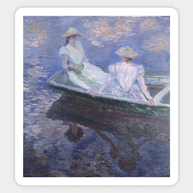 On the Boat - Claude Monet Sticker by KargacinArt